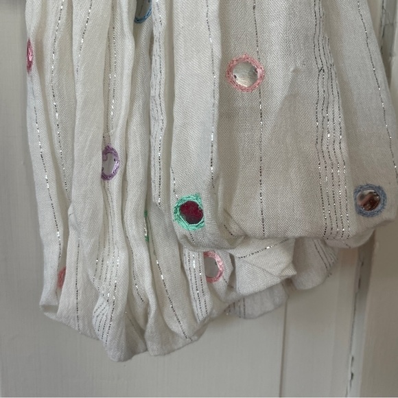 Rococo Sand Embellished Plissé Cropped Top Off White Size XS - Picture 7 of 13